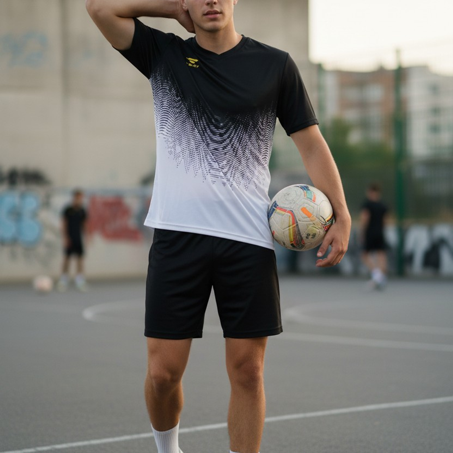 Polera Penalty Prisma Negro Blanco 2