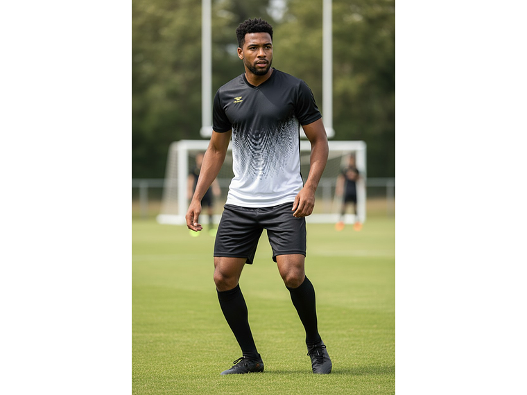 Polera Penalty Prisma Negro Blanco 7