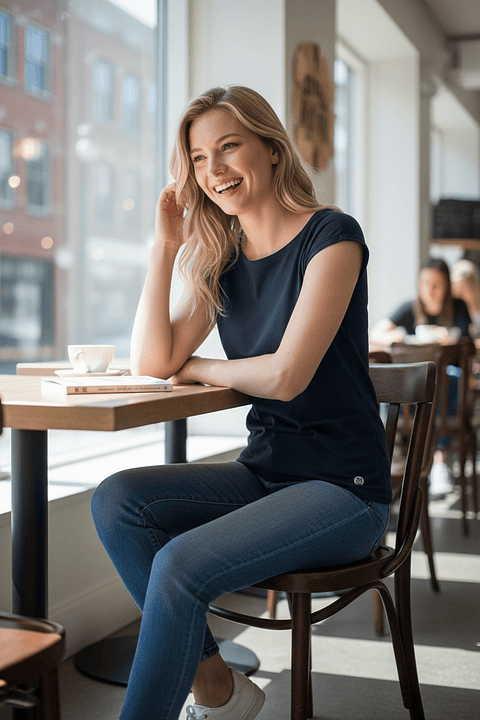 Polera Penalty Raiz Mujer Azul Oscuro