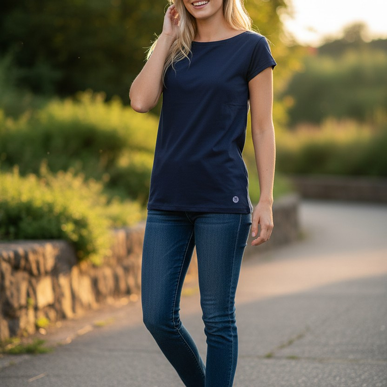 Polera Penalty Raiz Mujer Azul Oscuro 4