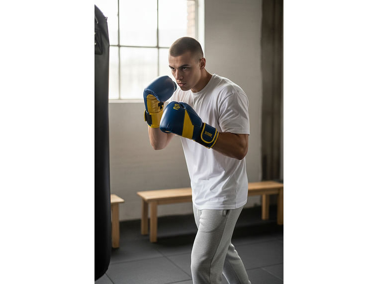Guante De Box Muuk PU K.O. Azul-Amarillo 10