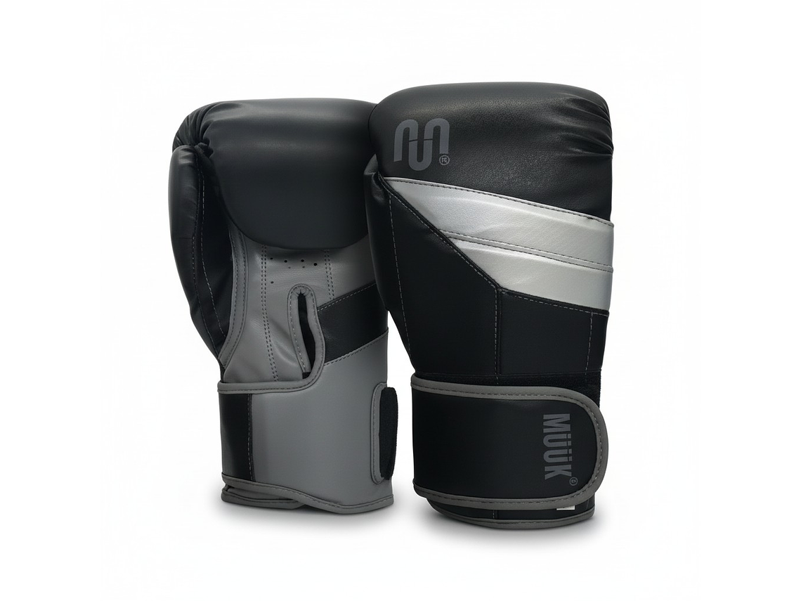 Guante De Box Muuk PU K.O. Negro-Gris 1