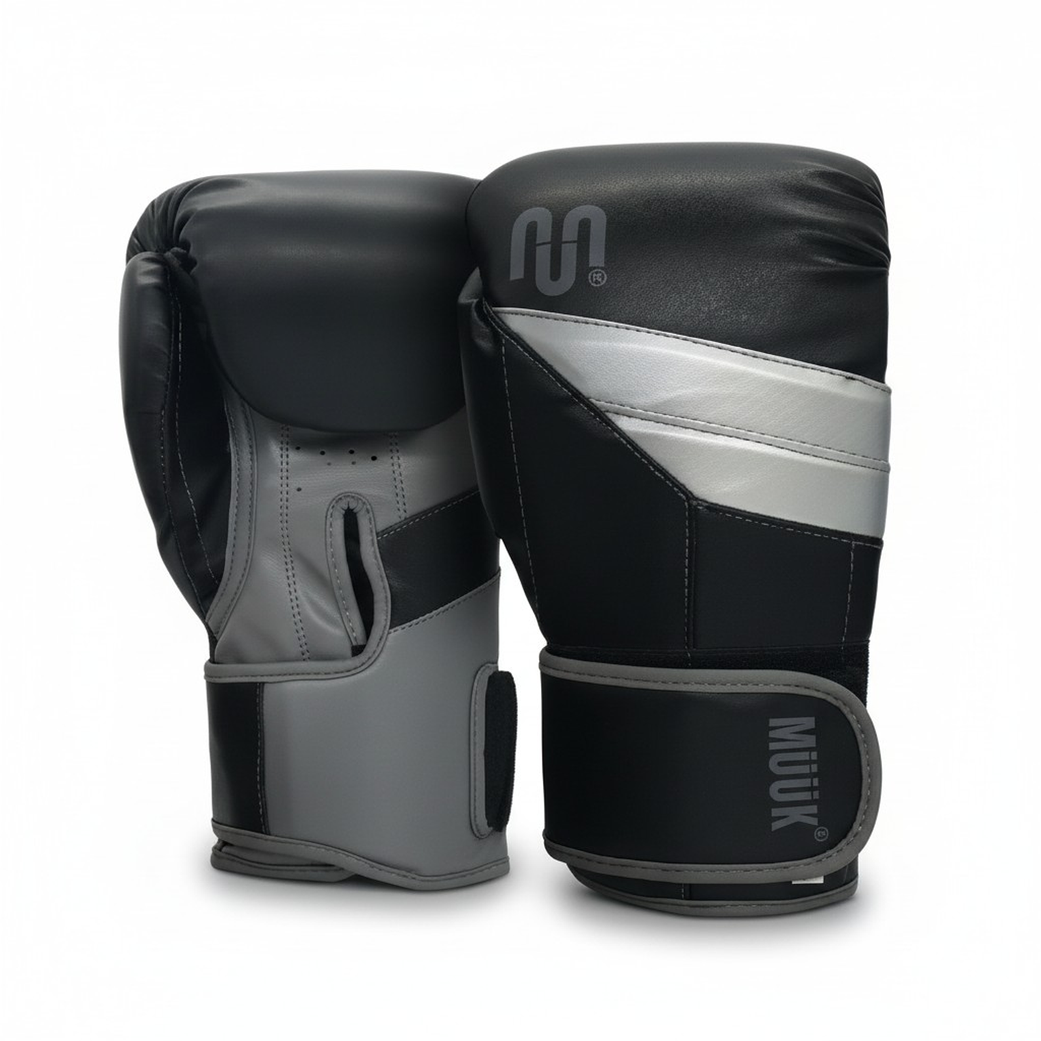 Guante De Box Muuk PU K.O. Negro-Gris 1