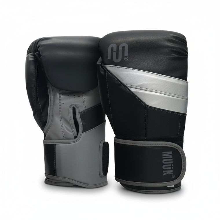 Guante De Box Muuk PU K.O. Negro-Gris 1