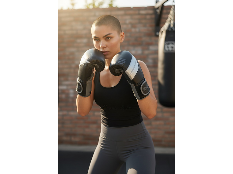 Guante De Box Muuk PU K.O. Negro-Gris 2