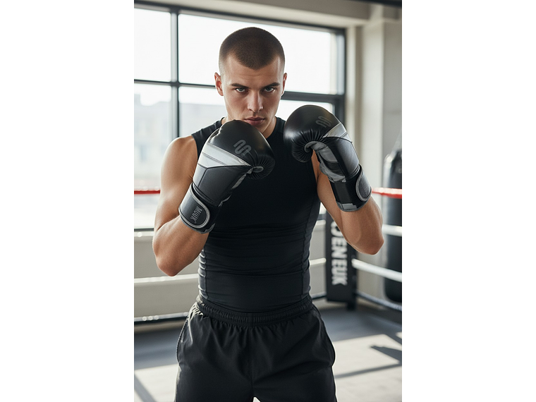 Guante De Box Muuk PU K.O. Negro-Gris 5