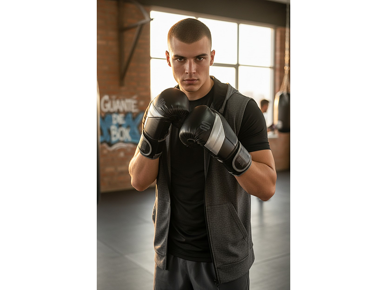 Guante De Box Muuk PU K.O. Negro-Gris 3