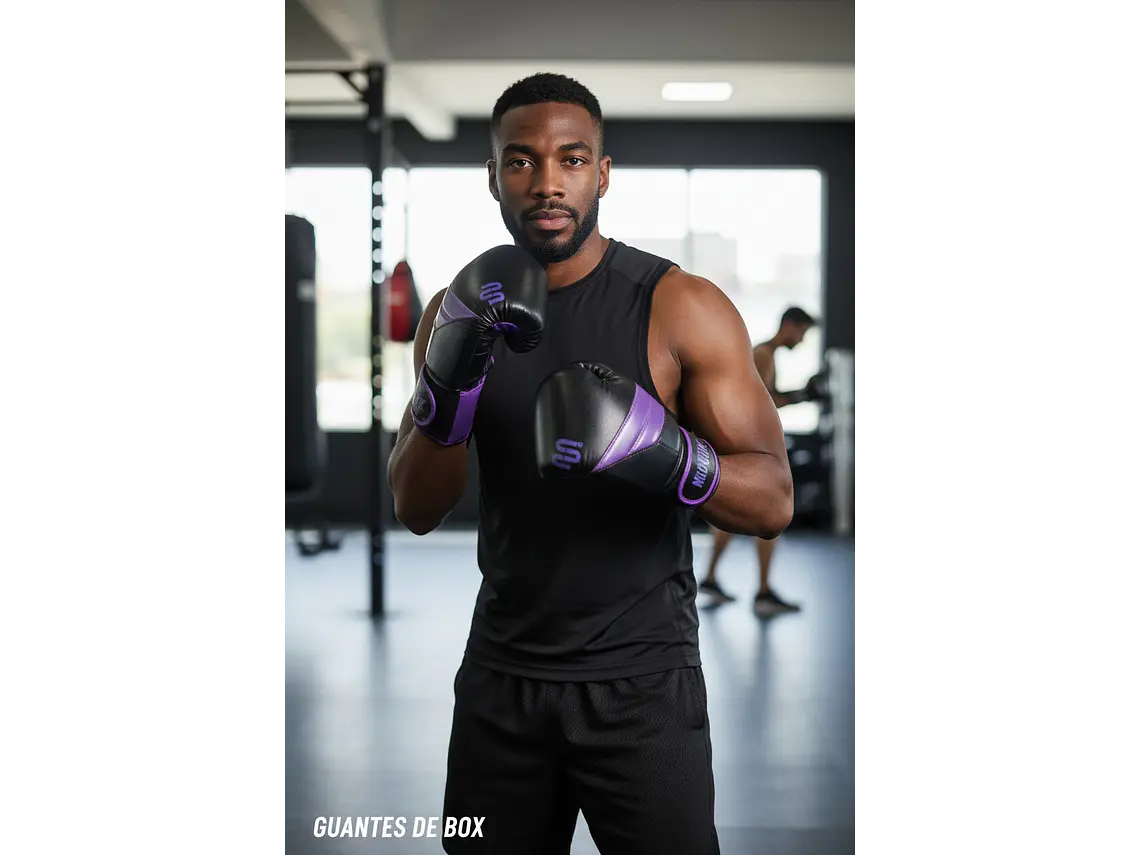 Guante De Box Muuk PU K.O. Negro-Púrpura 2