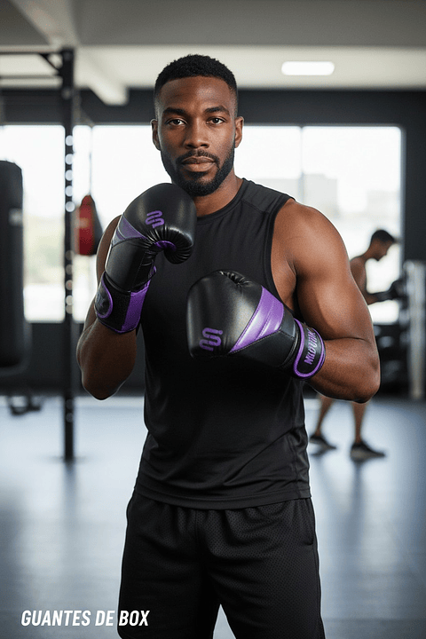 Guante De Box Muuk PU K.O. Negro-Púrpura