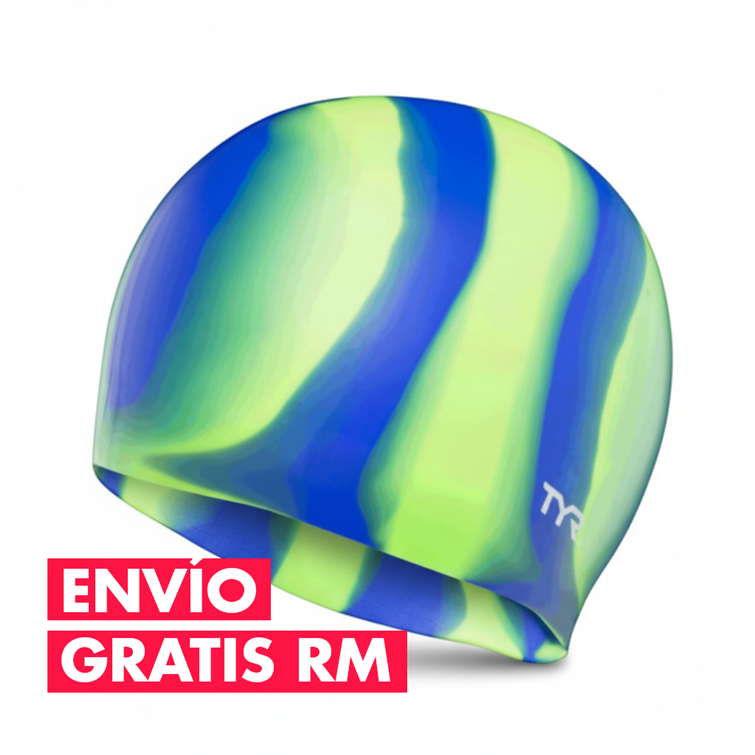 Gorra de Natación TYR Silicona Verde/Azul 1