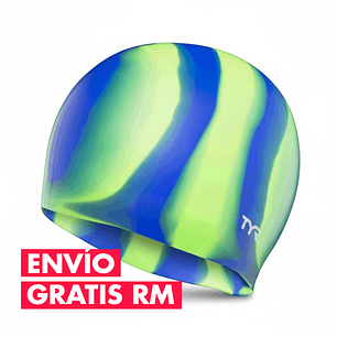 Gorra de Natación TYR Silicona Verde/Azul