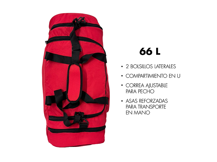 Bolso Deportivo Rojo Muuk 66 lts 2