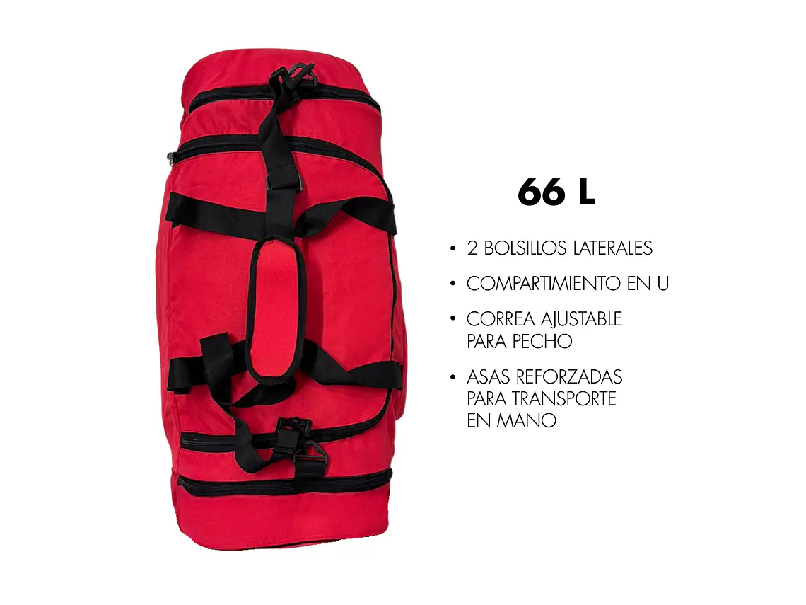 Bolso Deportivo Rojo Muuk 66 lts 2