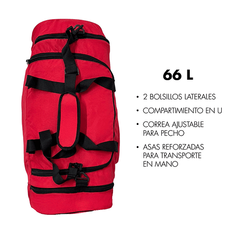 Bolso Deportivo Rojo Muuk 66 lts