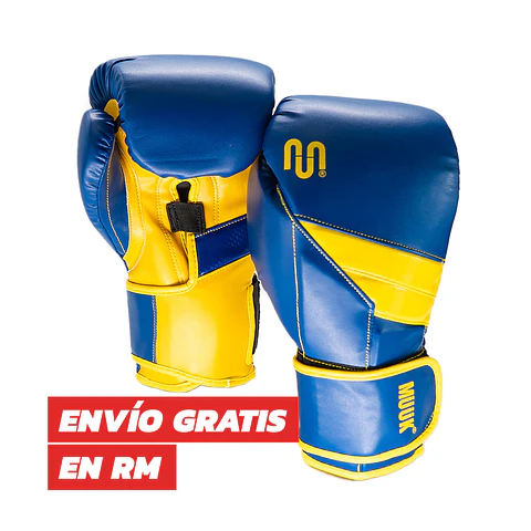 Guante De Box Muuk PU K.O. Azul-Amarillo
