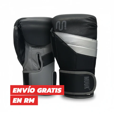 Guante De Box Muuk PU K.O. Negro-Gris