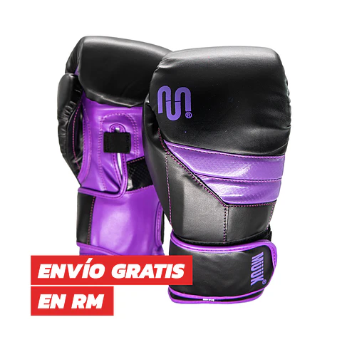 Guante De Box Muuk PU K.O. Negro-Púrpura