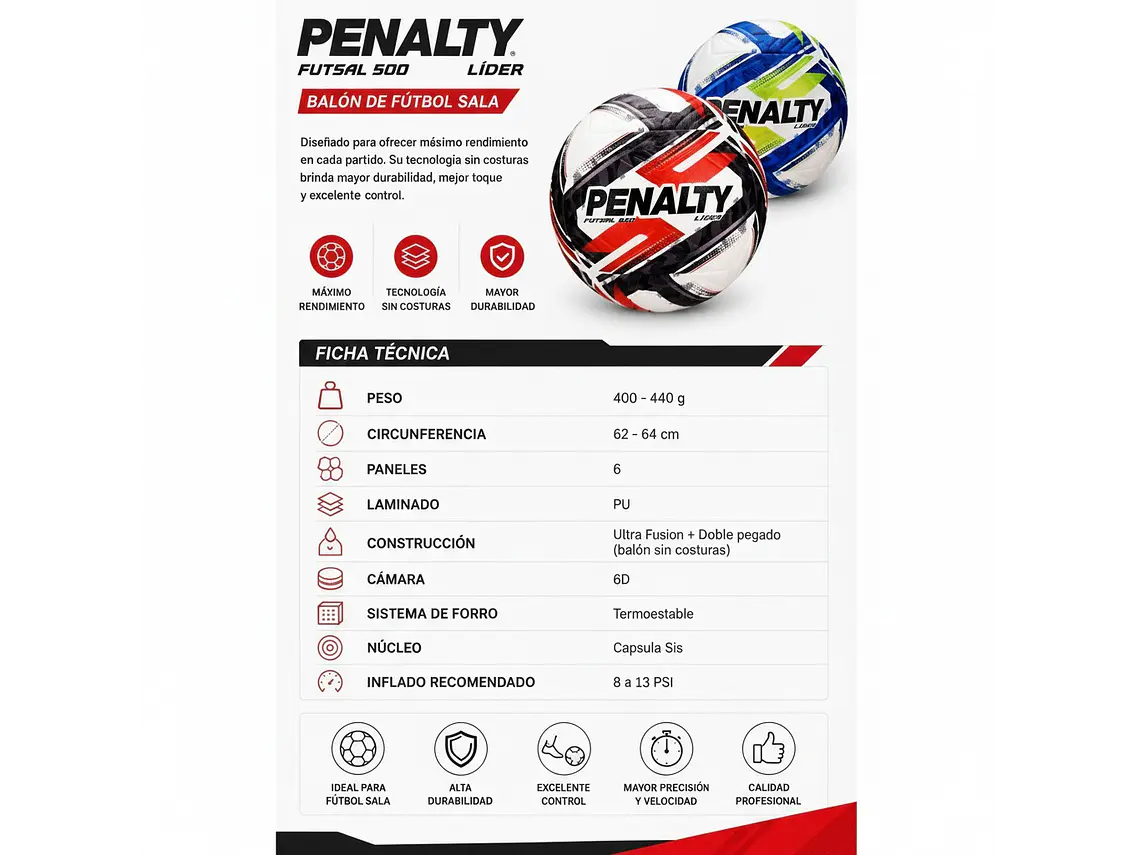 Balon De Futsal Penalty Lider XXVI 11