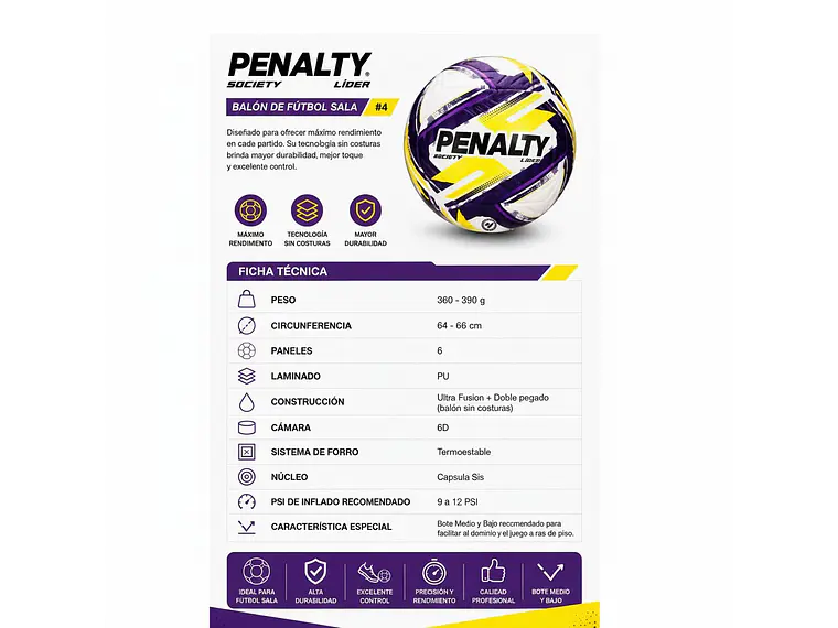 Balón de Futbolito Penalty Lider XXVI N°4 5