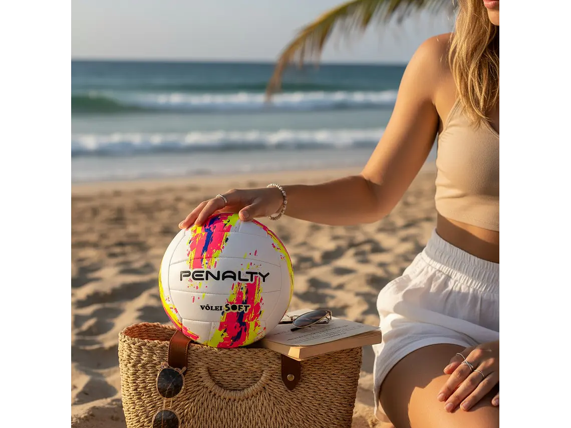 Balón de Voleyball Penalty Soft XXIII Blanco/Rosado 4
