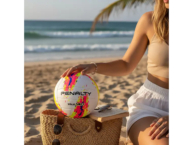 Balón de Voleyball Penalty Soft XXIII Blanco/Rosado 4