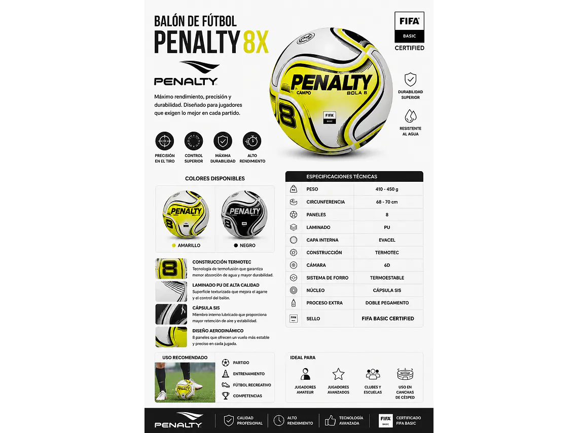 Balón de Futbol Penalty 8X FIFA 8