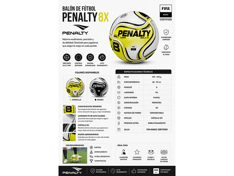 Balón de Futbol Penalty 8X FIFA 8