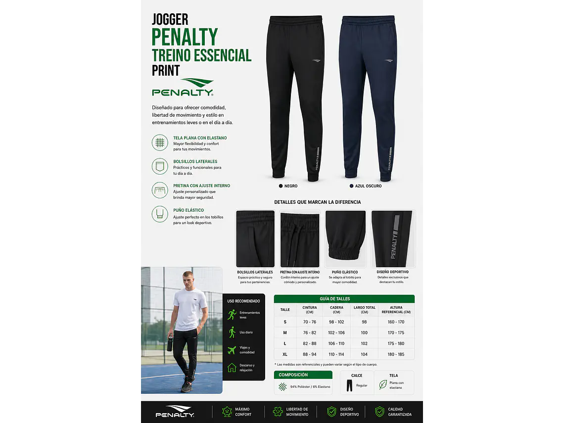 Jogger Penalty Treino Essencial Print Azul Oscuro 6