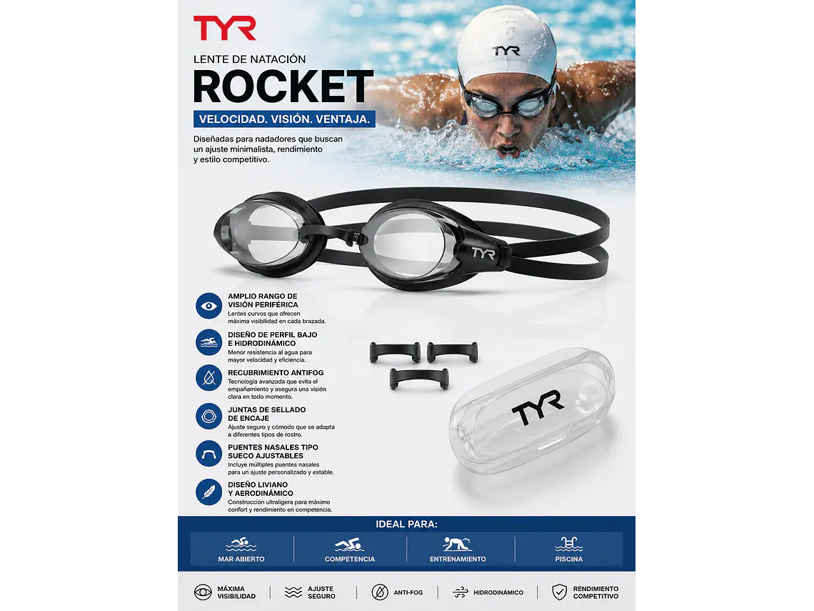 Lente de Natación TYR Rocket 3