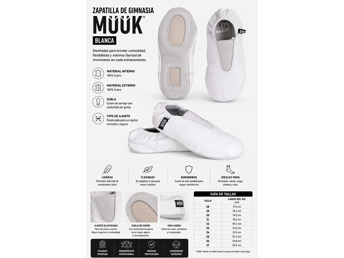 Zapatilla de Gimnasia Muuk Blanca 5