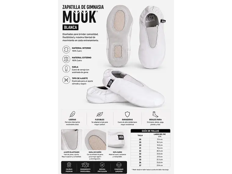 Zapatilla de Gimnasia Muuk Blanca 5