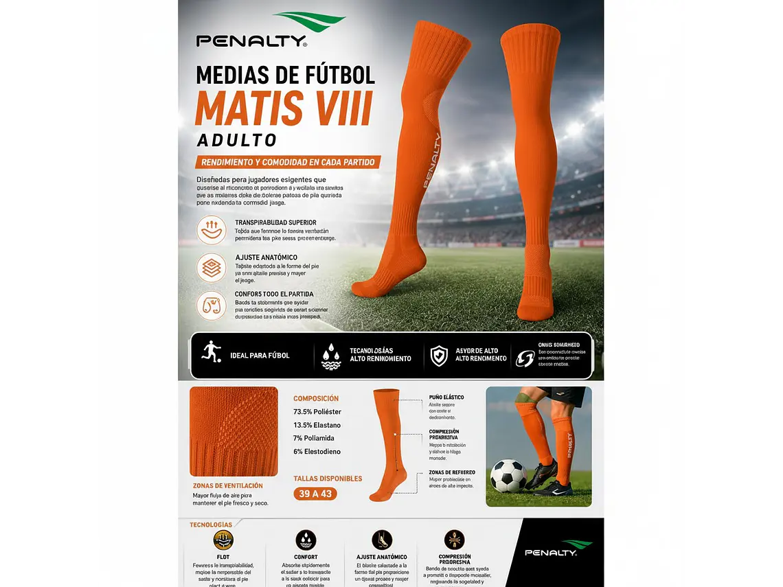Medias de Futbol Penalty Matis Viii Adulto 9