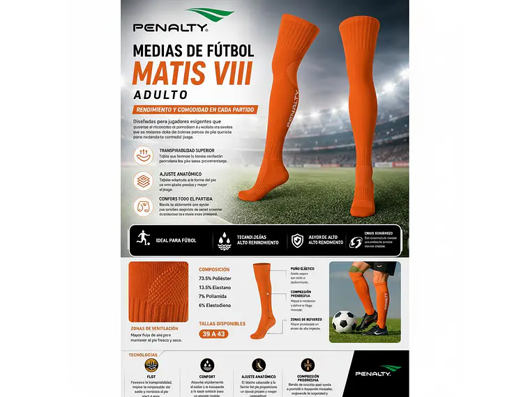 Medias de Futbol Penalty Matis Viii Adulto 9