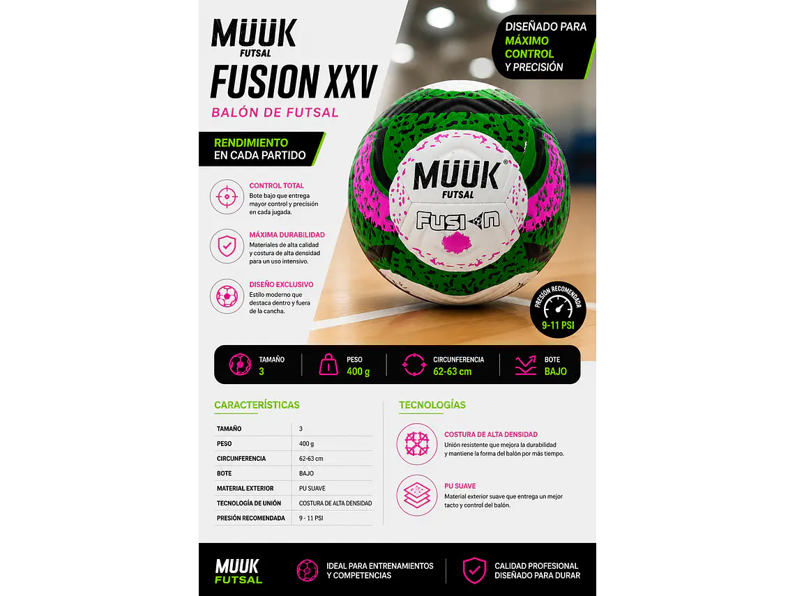 Balón de Futsal Muuk Fusion XXV 7