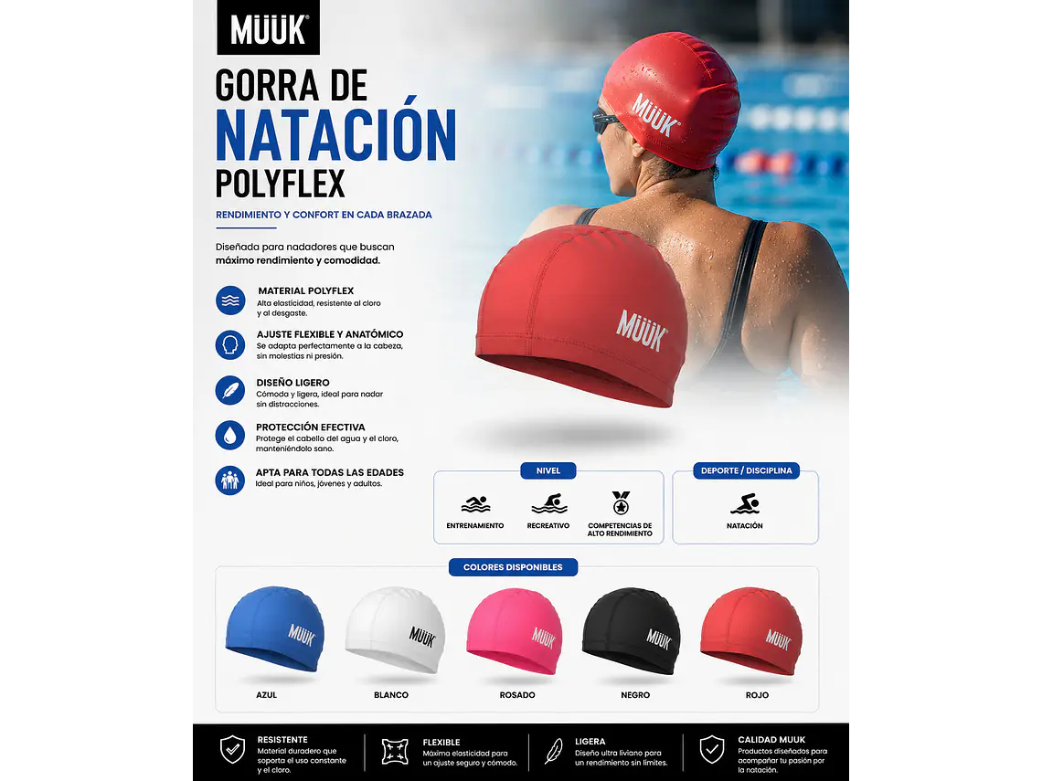 Gorra de Natación Muuk Polyflex 9
