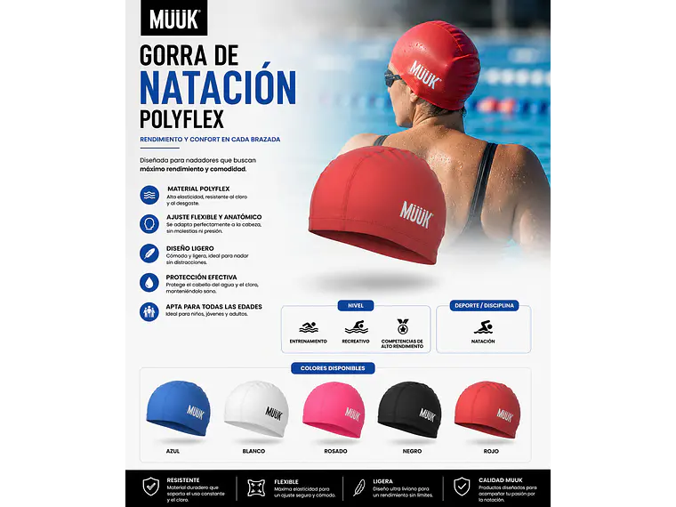 Gorra de Natación Muuk Polyflex 9
