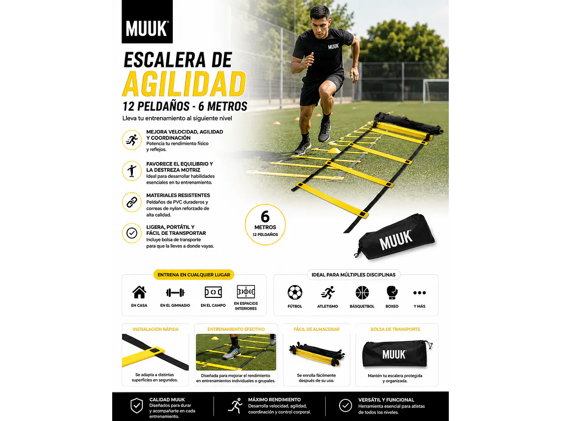 ESCALERA DE AGILIDAD MUUK 6 MT 12 PELDAÑOS  6