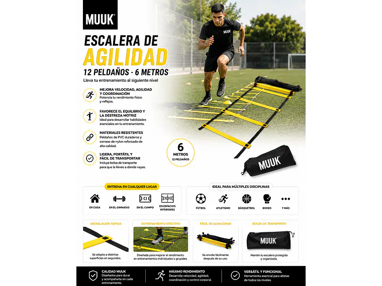ESCALERA DE AGILIDAD MUUK 6 MT 12 PELDAÑOS  6