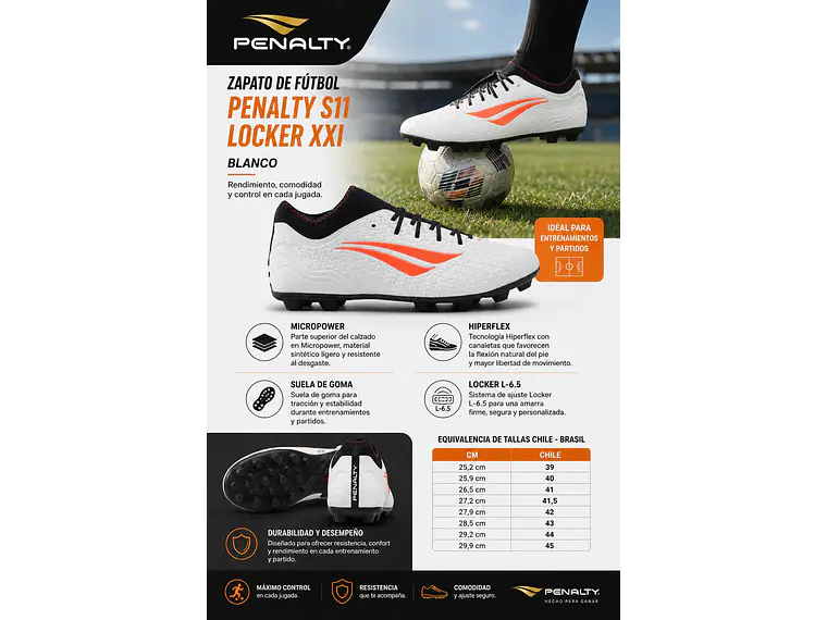 Zapato de Fútbol Penalty S11 Locker XXI Blanco 5