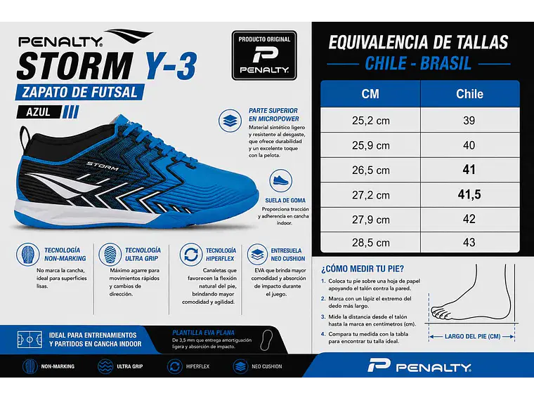 Zapatos de Futsal Penalty Storm Y-3 Azul  8