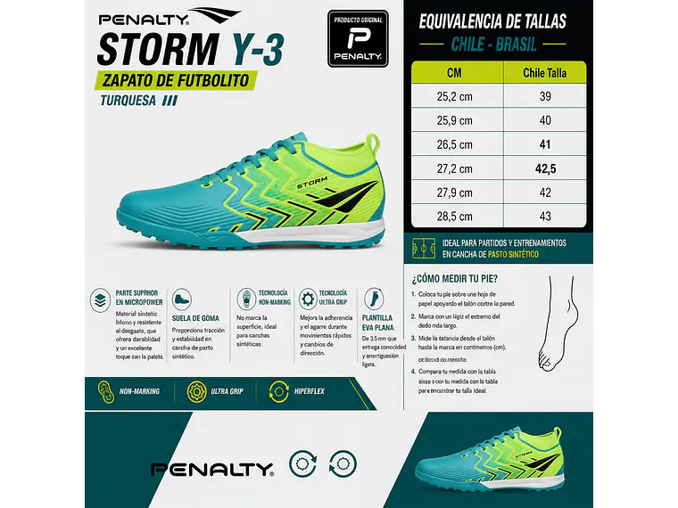 Zapato De Futbolito Penalty Storm Y-3 Turquesa 6