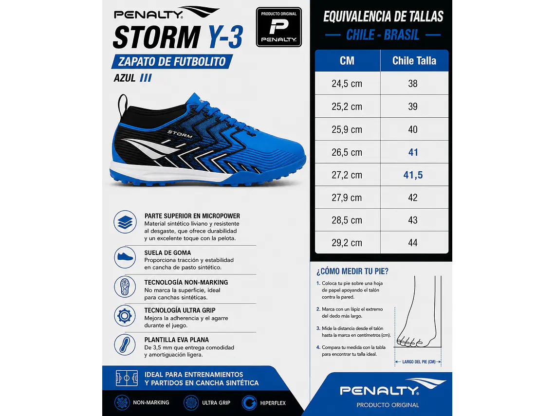 Zapato De Futbolito Penalty Storm Y-3 Azul 8