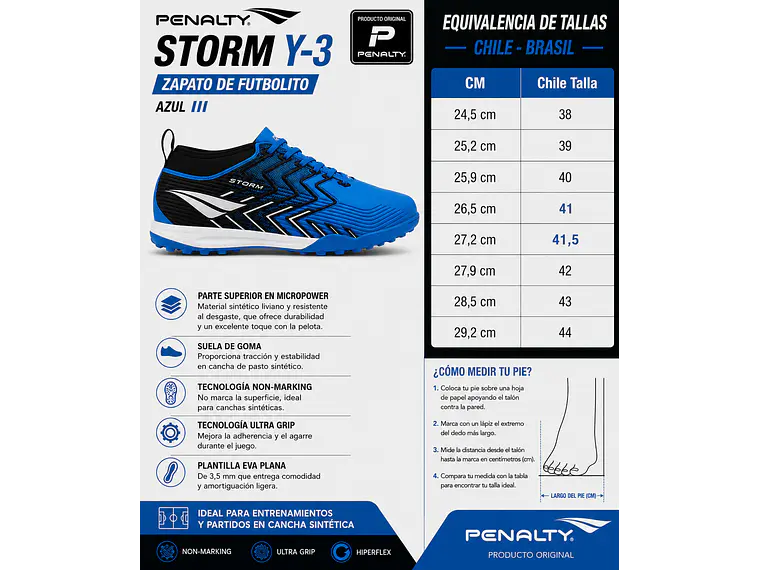 Zapato De Futbolito Penalty Storm Y-3 Azul 8