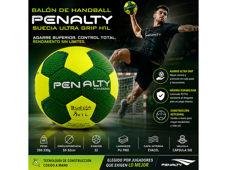 Balón de Handball Penalty Suecia Ultra Grip H1L 4