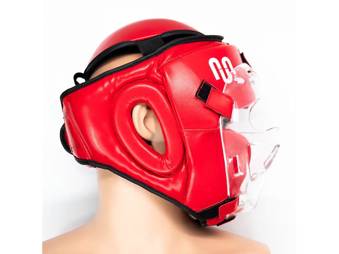 Cabezal De Artes Marciales Con Mica Muuk Rojo 6
