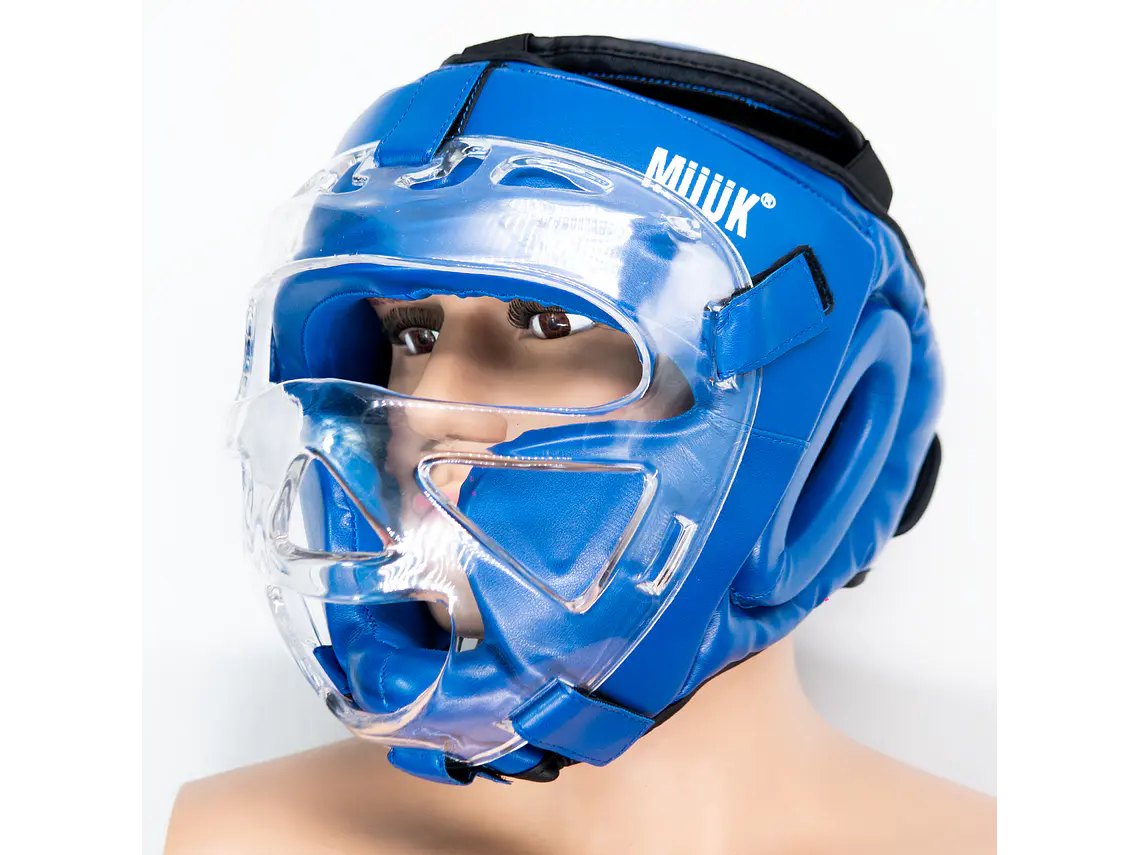 Cabezal De Artes Marciales Con Mica Muuk Azul 4