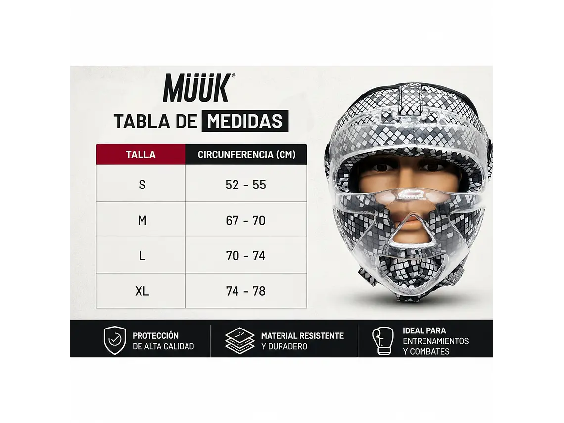 Cabezal De Artes Marciales Con Mica Muuk Texturizado 11
