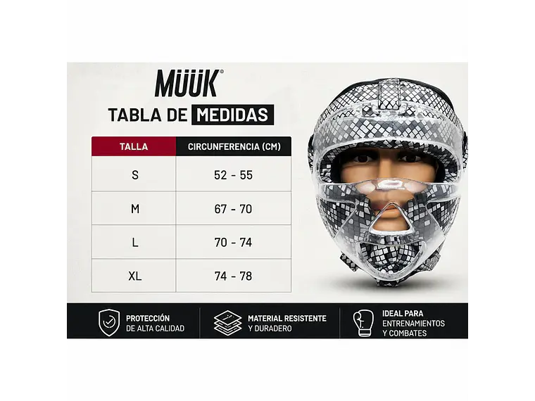 Cabezal De Artes Marciales Con Mica Muuk Texturizado 11