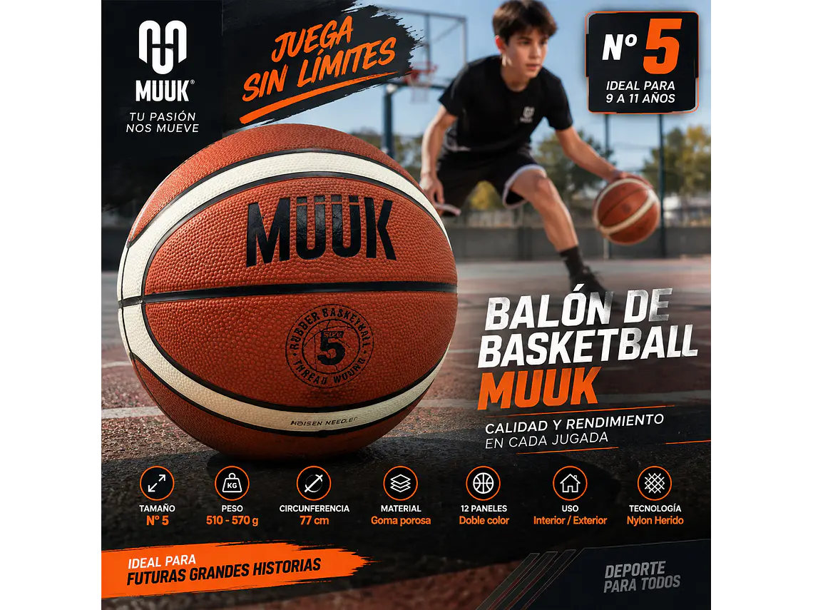 Balon De Basketball N ° 5 Muuk 10