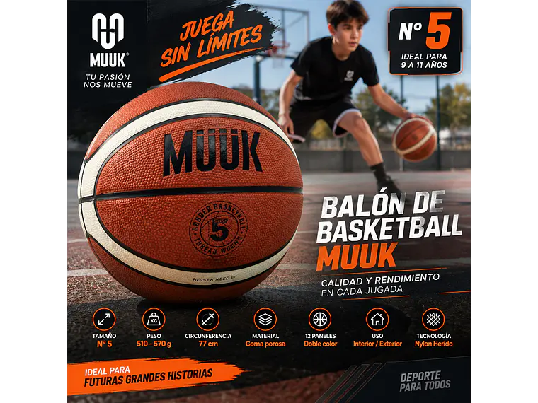 Balon De Basketball N ° 5 Muuk 10
